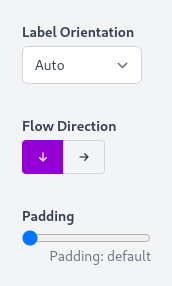 Flow direction options Flow direction options